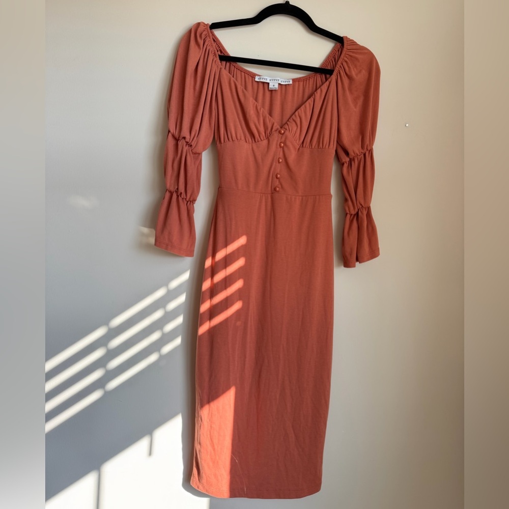 HYFVE Rust Orange Midi Dress - Picture 2 of 4